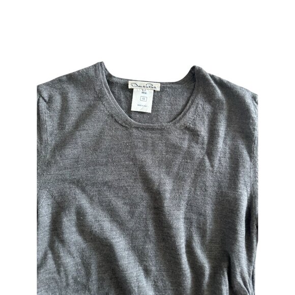 OSCAR DE LA RENTA Gray Cashmere Ruched Sweater Size XS - Picture 3 of 8